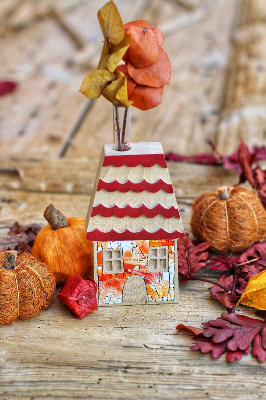 Casetta Portaprovette per Fiori e Piante arancione- Upsidu