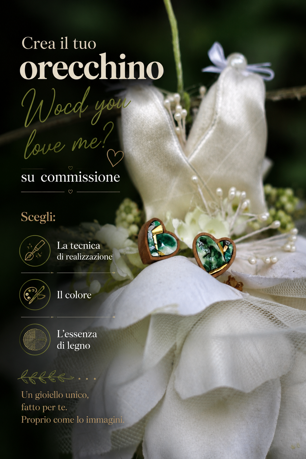 ORDINE PERSONALIZZATO- ORECCHINI WOOD YOU LOVE ME?