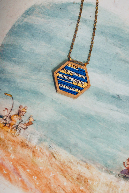 Collana girocollo parole in mosaico