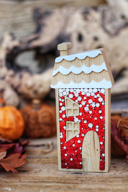 Casetta decorativa in legno e mosaico | Upsidu